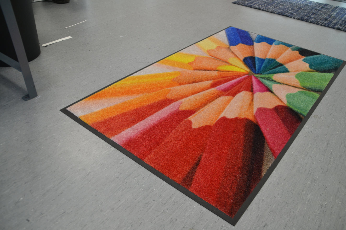 a newly printed customized outdoor logo mat