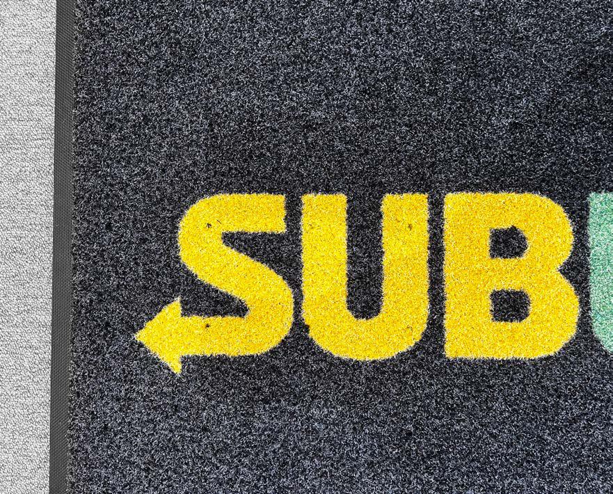 dark gray color outdoor logo mat